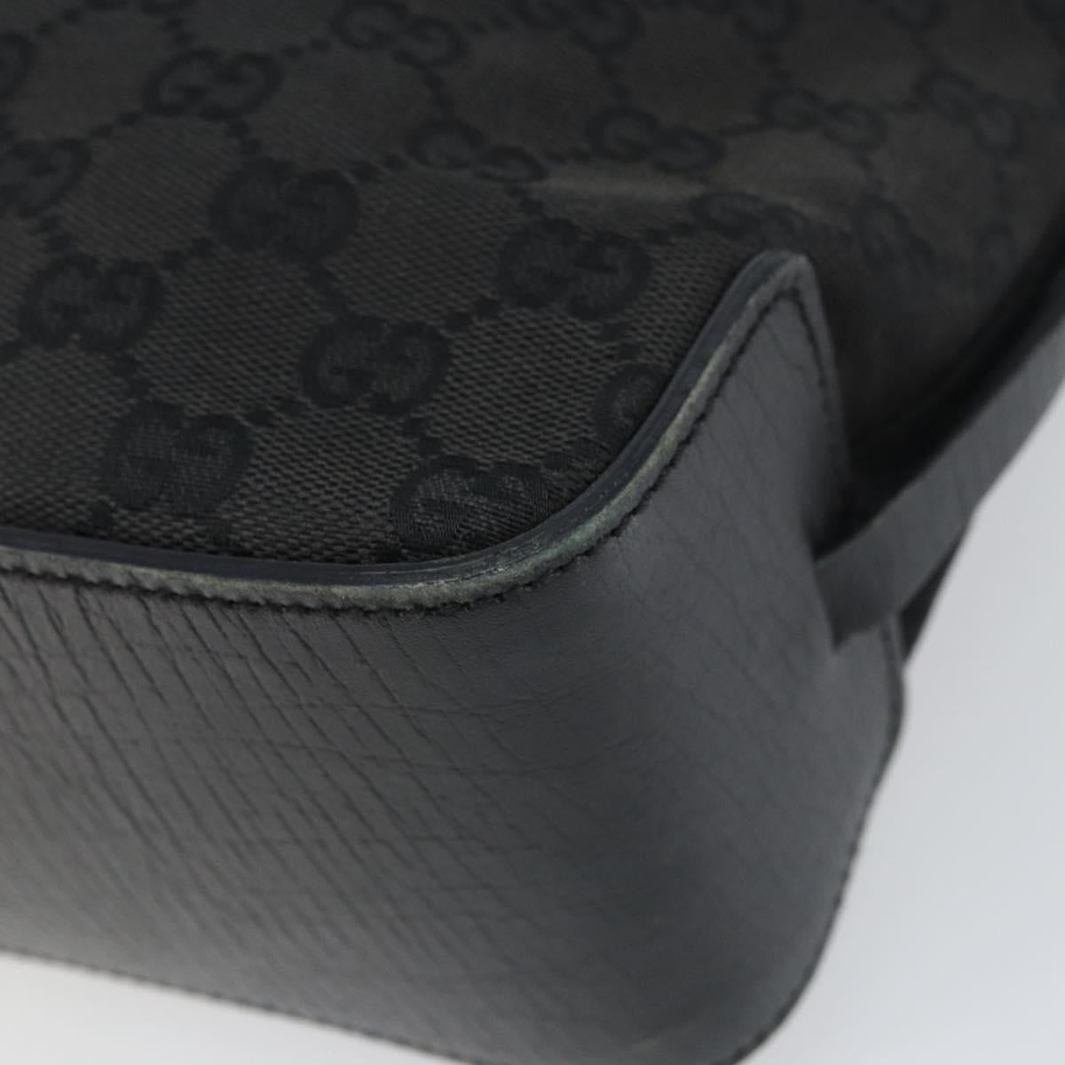 GUCCI GG Canvas Tote Bag Black Silver 107757 Auth 156922