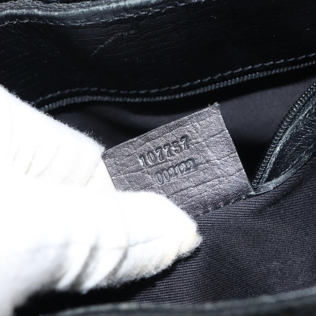 GUCCI GG Canvas Tote Bag Black Silver 107757 Auth 156922