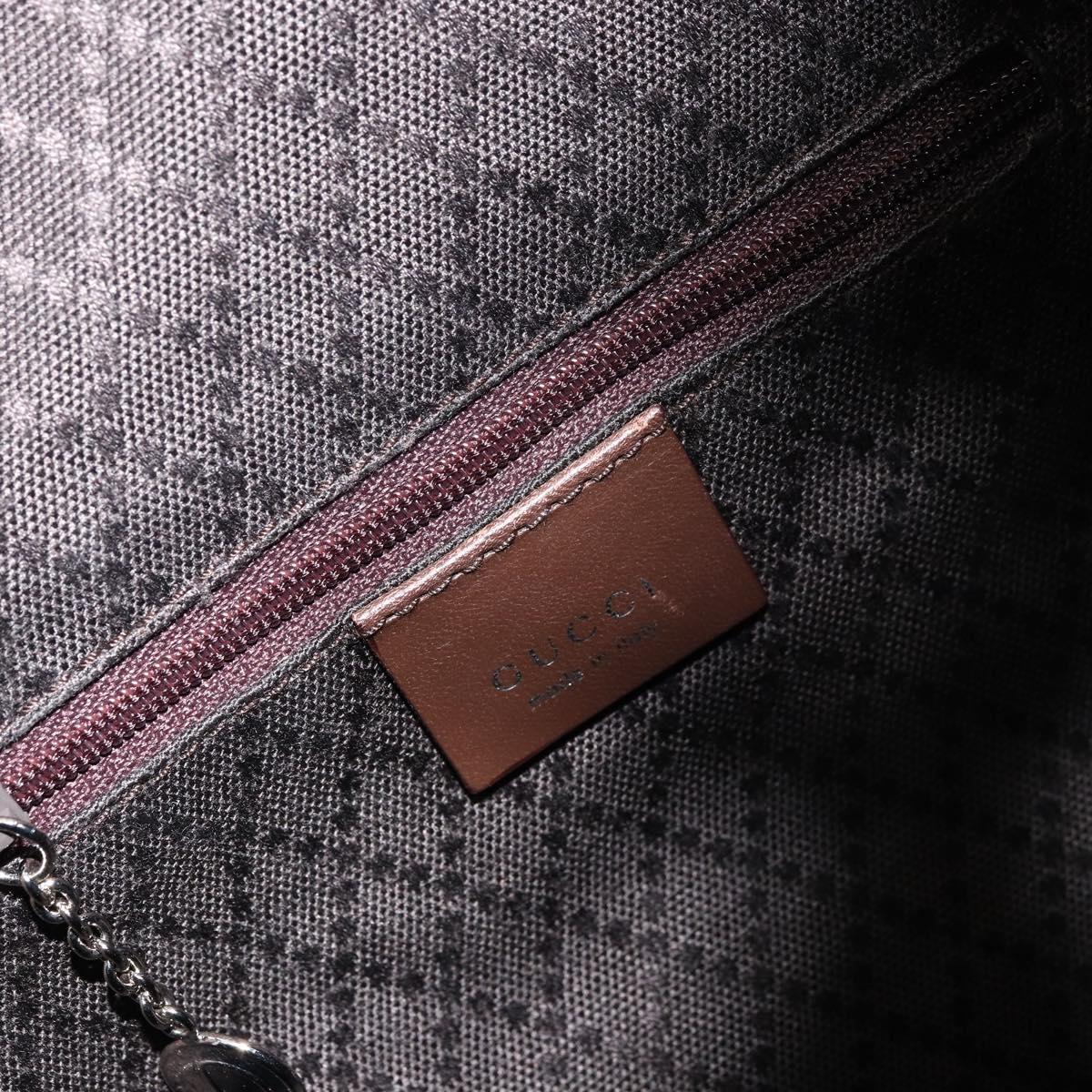 GUCCI Shoulder Bag Nylon Brown Silver 001 1955 3444 Auth 156923