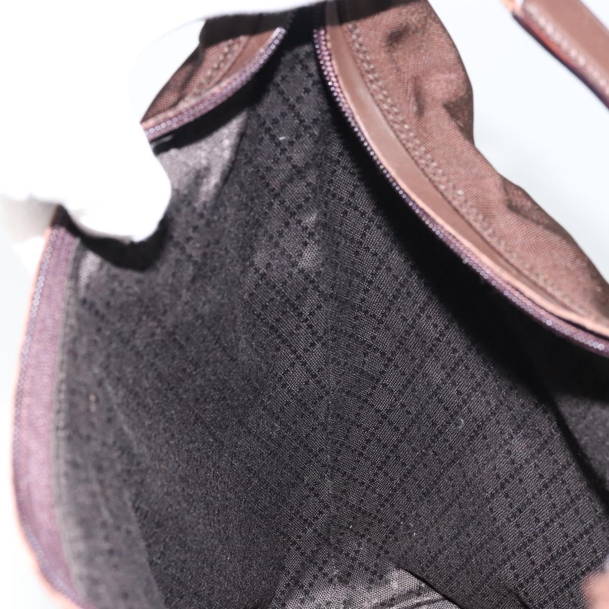 GUCCI Shoulder Bag Nylon Brown Silver 001 1955 3444 Auth 156923