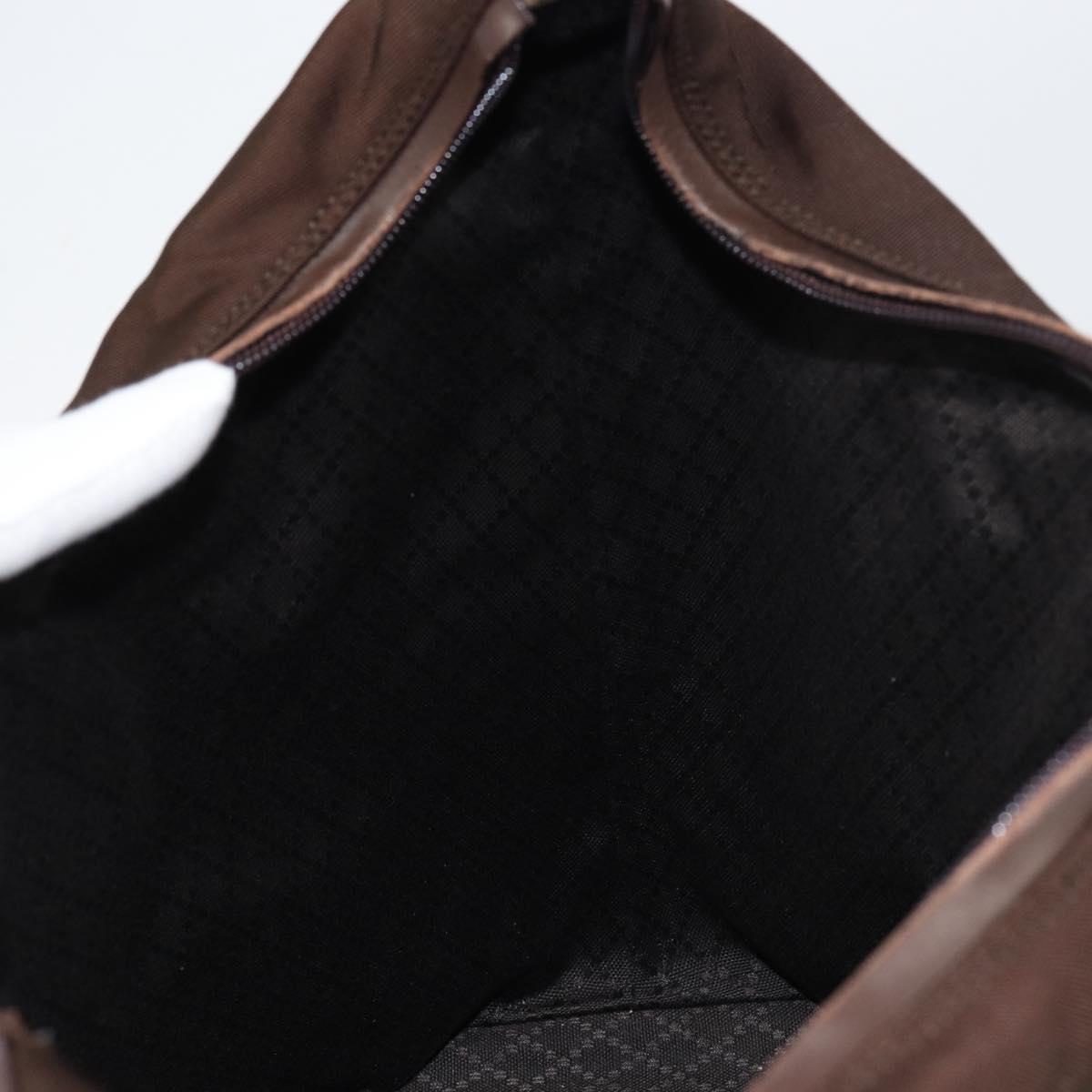 GUCCI Shoulder Bag Nylon Brown Silver 001 1955 3444 Auth 156923