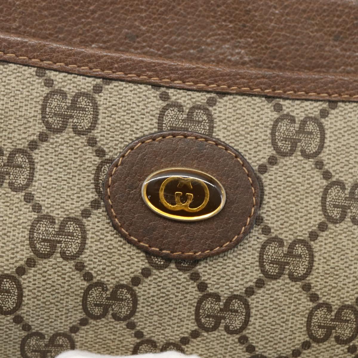GUCCI GG Supreme Shoulder Bag PVC Beige 904 02 020 Auth 156924