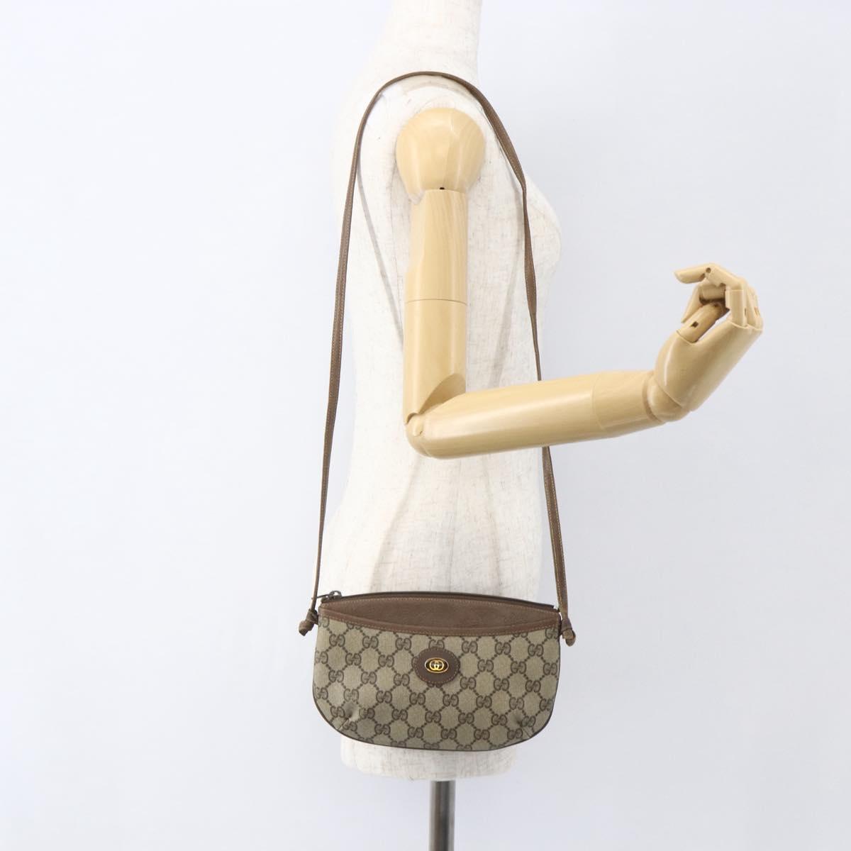 GUCCI GG Supreme Shoulder Bag PVC Beige 904 02 020 Auth 156924