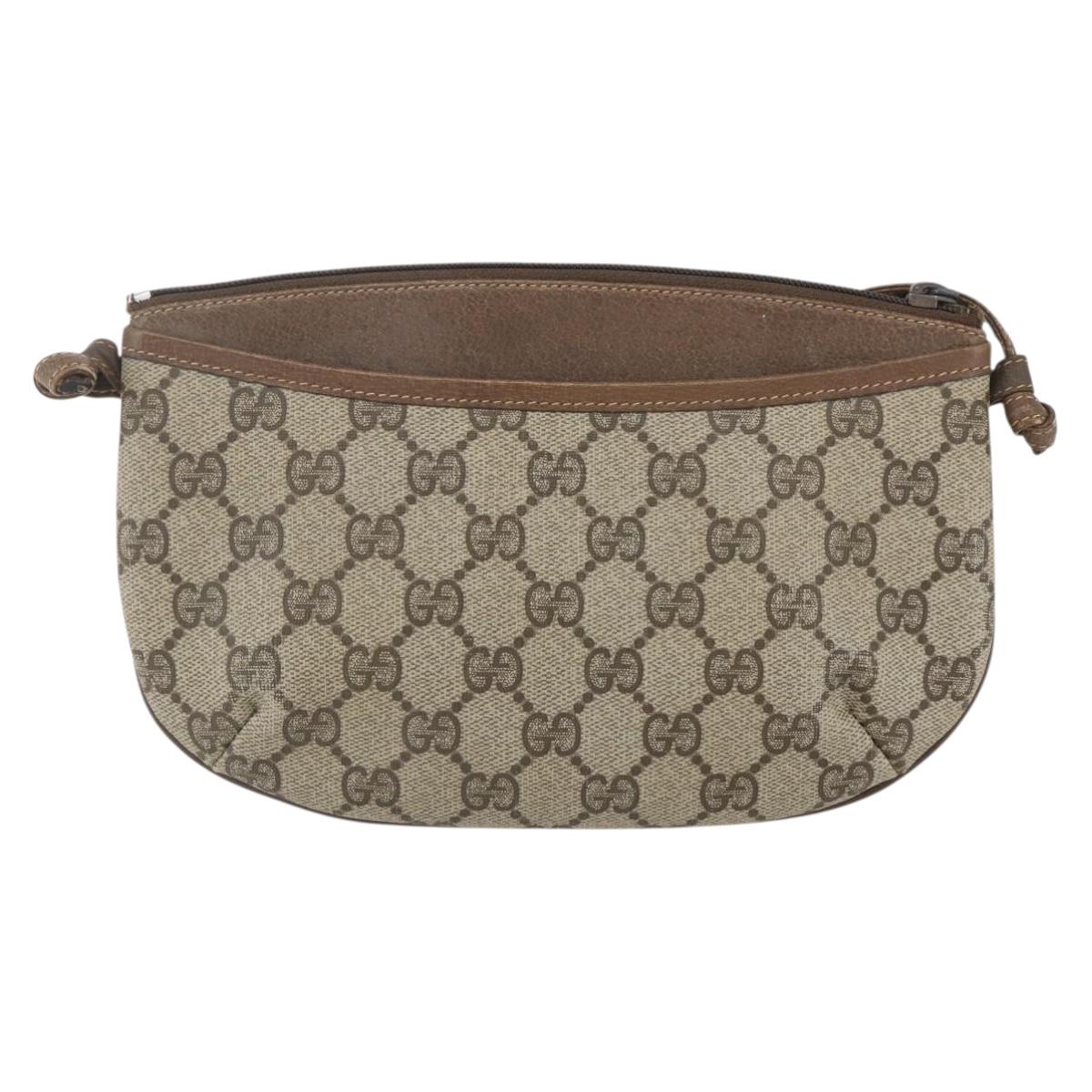 GUCCI GG Supreme Shoulder Bag PVC Beige 904 02 020 Auth 156924