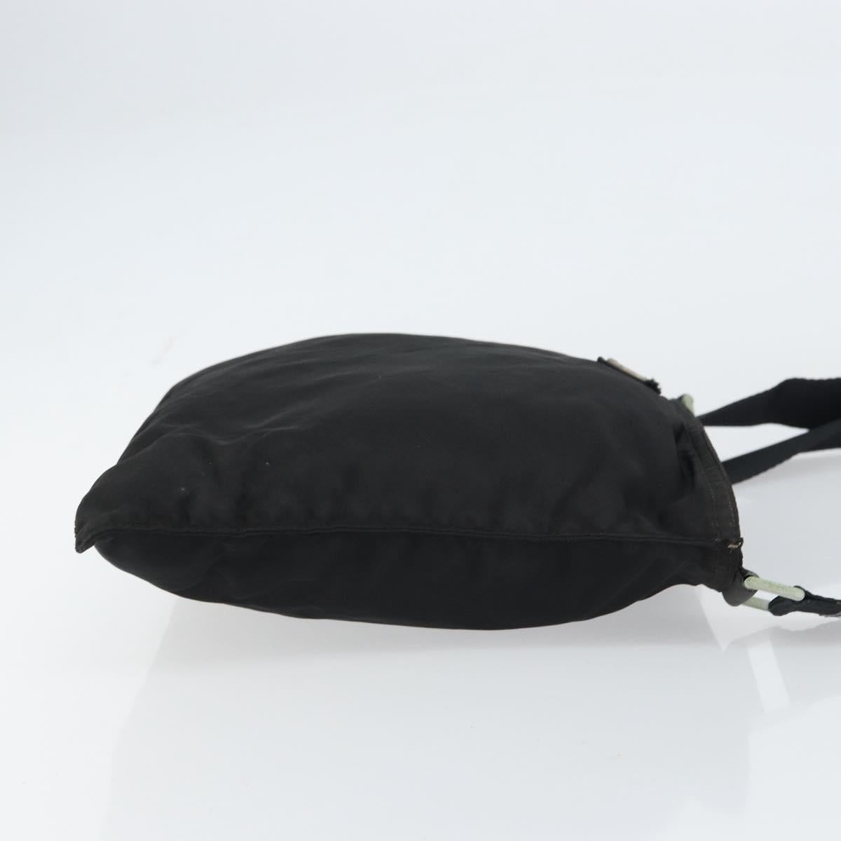 PRADA Shoulder Bag Nylon Black Silver Auth 156927