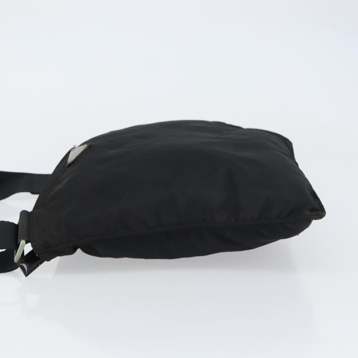 PRADA Shoulder Bag Nylon Black Silver Auth 156927