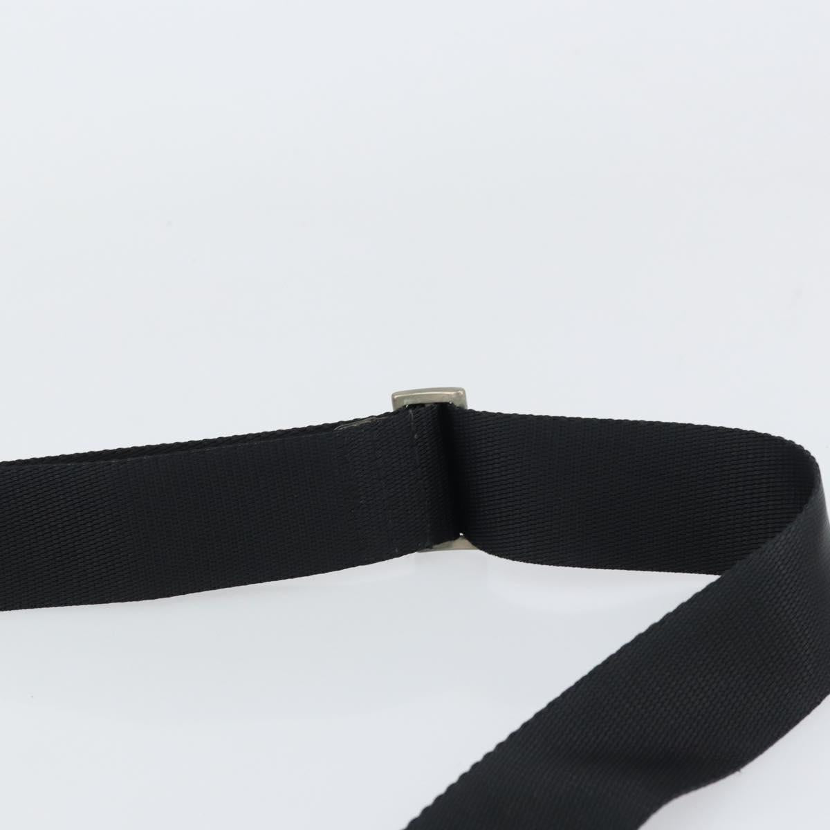 PRADA Shoulder Bag Nylon Black Silver Auth 156927