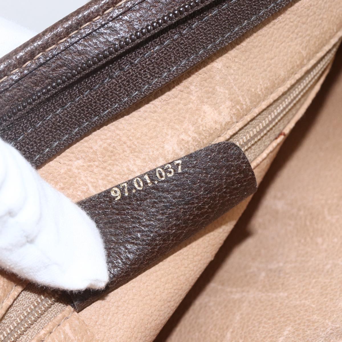 GUCCI GG Supreme Clutch Bag PVC Beige Gold 97 01 037 Auth 156937