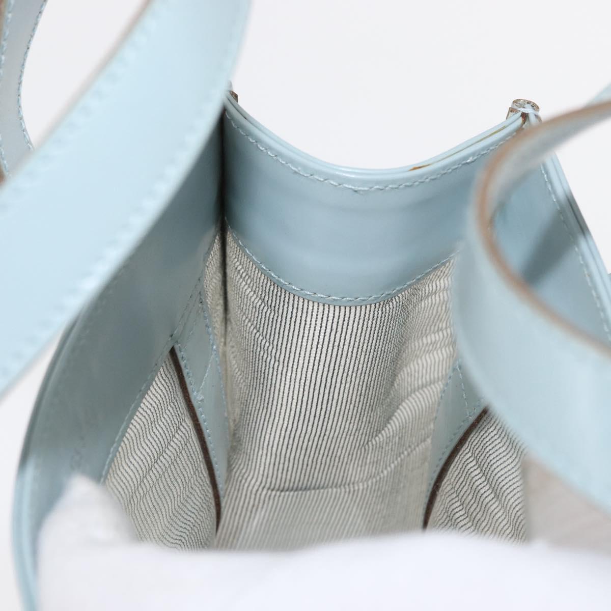 GUCCI Mesh Hand Bag Leather Light Blue 000 2058 0500 5 Auth 156946