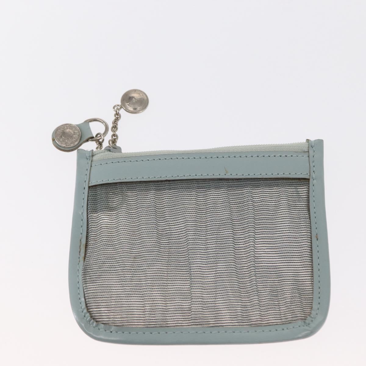 GUCCI Mesh Hand Bag Leather Light Blue 000 2058 0500 5 Auth 156946