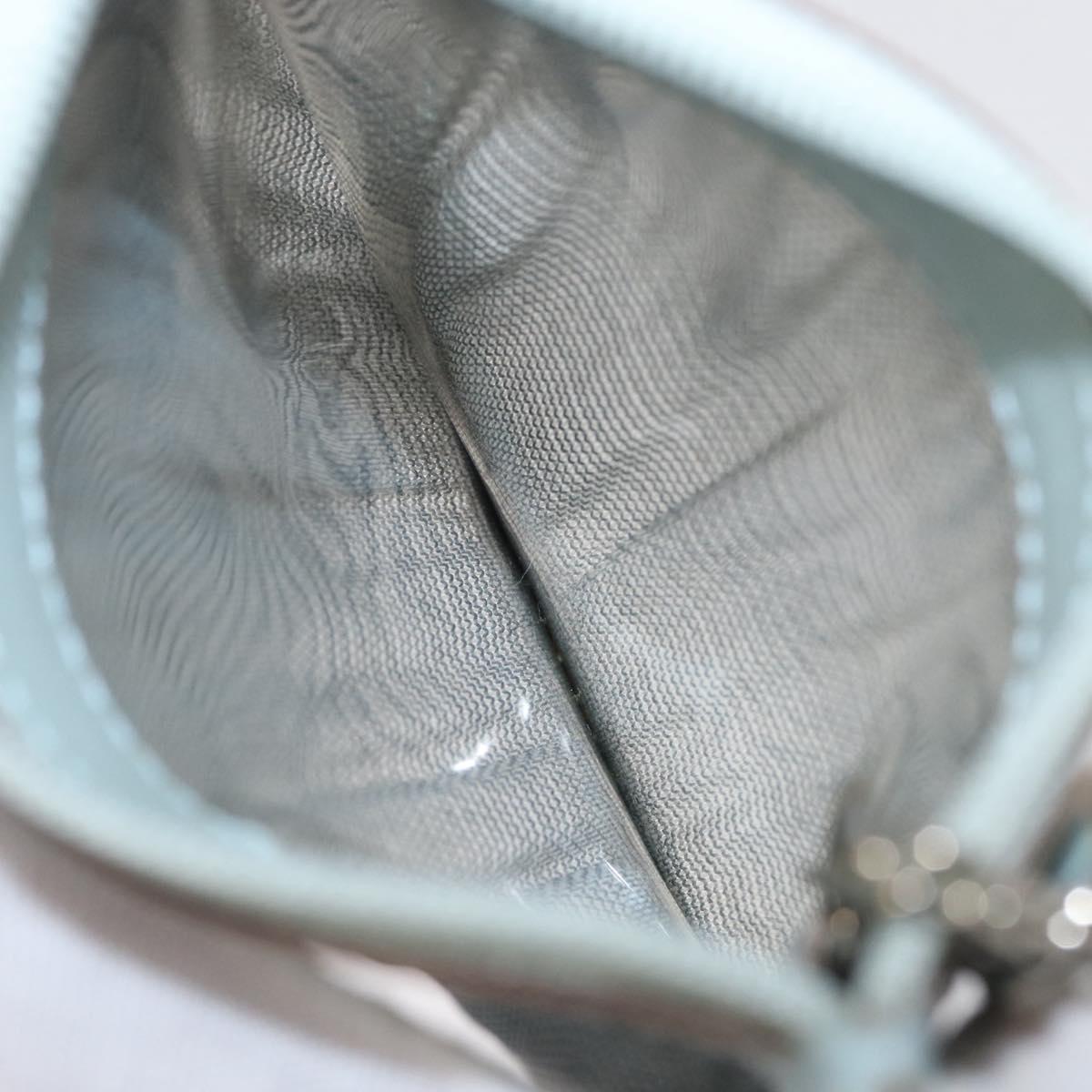 GUCCI Mesh Hand Bag Leather Light Blue 000 2058 0500 5 Auth 156946