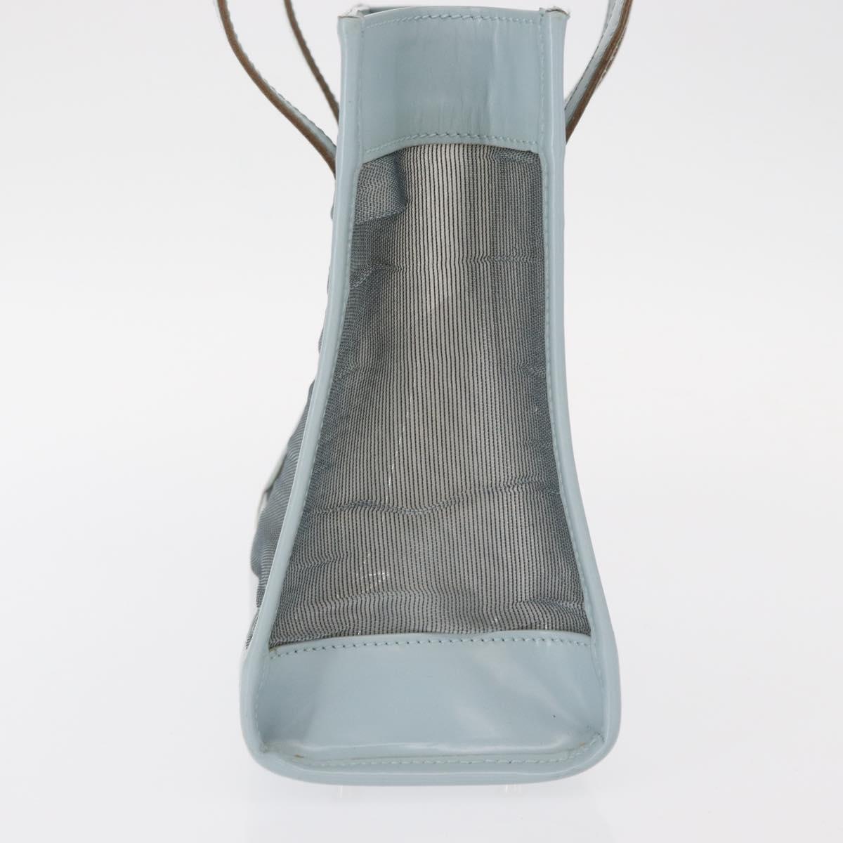 GUCCI Mesh Hand Bag Leather Light Blue 000 2058 0500 5 Auth 156946