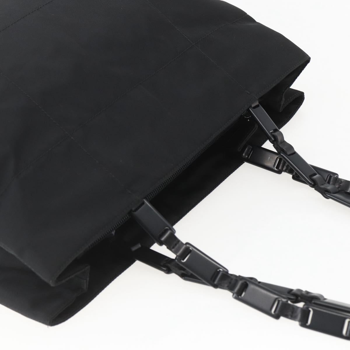 PRADA Shoulder Bag Nylon Black Silver Auth 156948