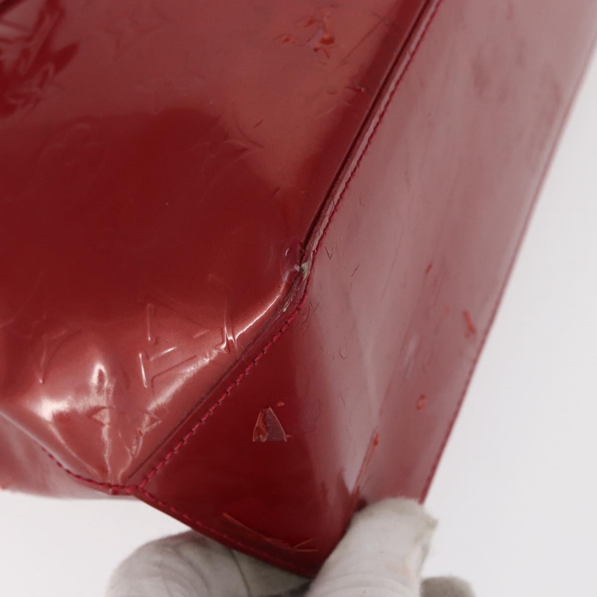 LOUIS VUITTON Vernis Wilshire PM Hand Bag Pomme D'amour M93642 LV Auth 156950