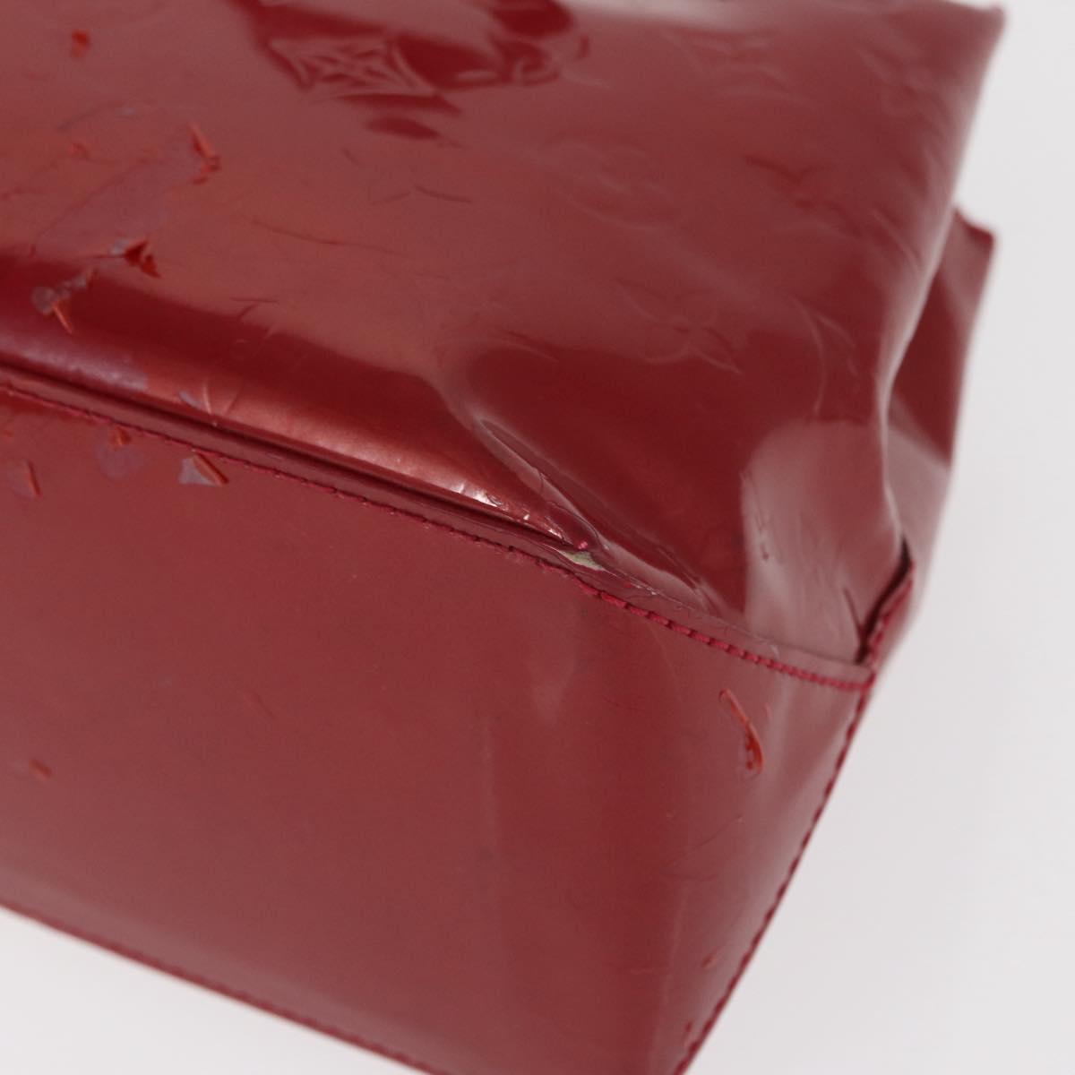 LOUIS VUITTON Vernis Wilshire PM Hand Bag Pomme D'amour M93642 LV Auth 156950