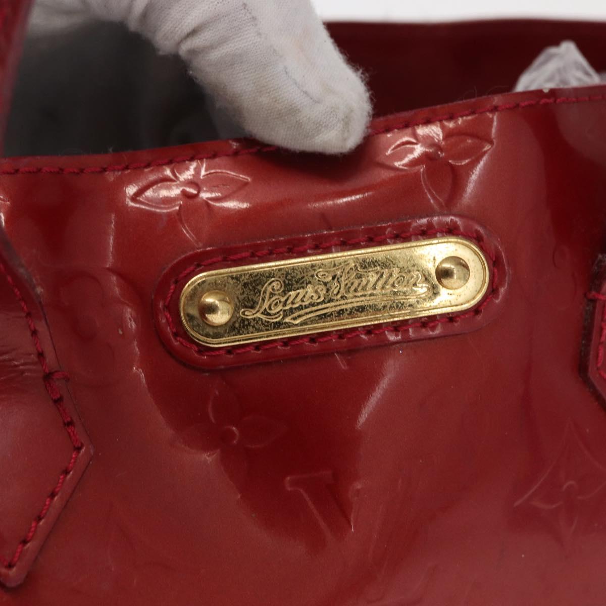 LOUIS VUITTON Vernis Wilshire PM Hand Bag Pomme D'amour M93642 LV Auth 156950