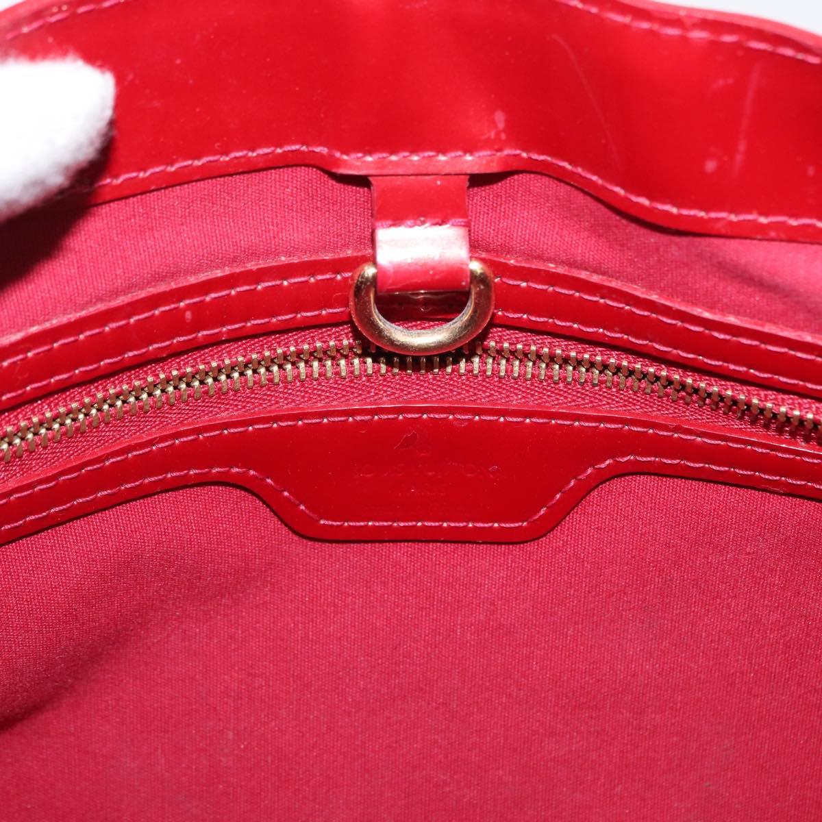 LOUIS VUITTON Vernis Wilshire PM Hand Bag Pomme D'amour M93642 LV Auth 156950