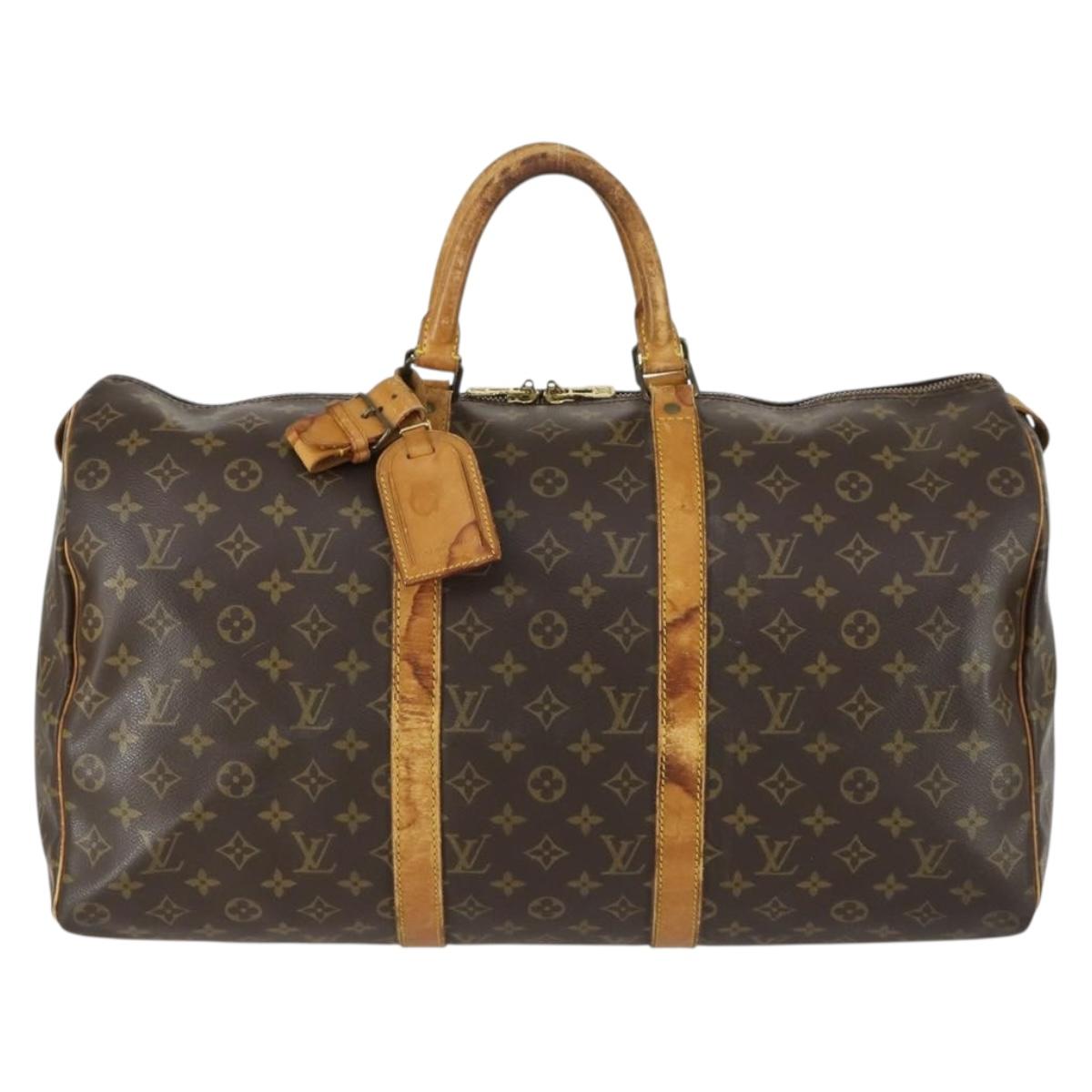 LOUIS VUITTON Monogram Keepall 50 Boston Bag M41426 LV Auth 156961