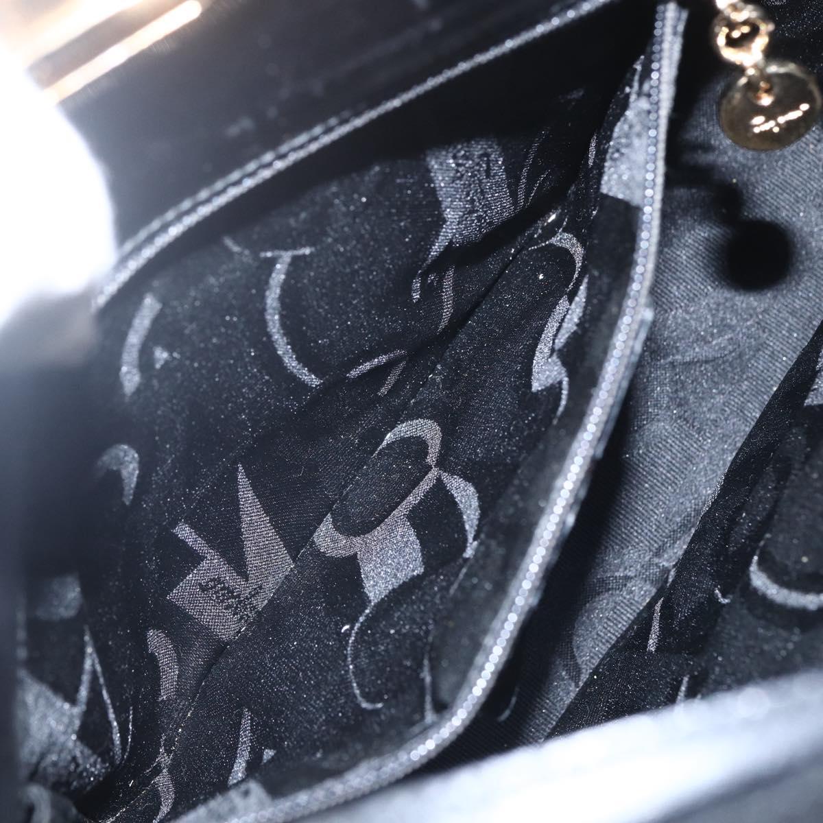 Salvatore Ferragamo Gancini Shoulder Bag Leather Black Gold Auth 156984