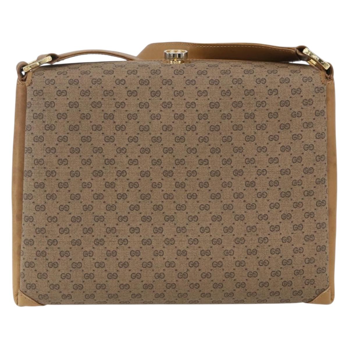 GUCCI Micro GG Supreme Shoulder Bag PVC Beige Gold 001 20 1368 Auth 156987