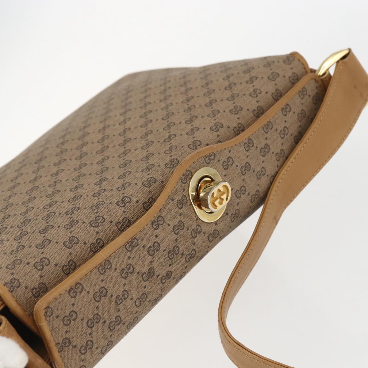 GUCCI Micro GG Supreme Shoulder Bag PVC Beige Gold 001 20 1368 Auth 156987