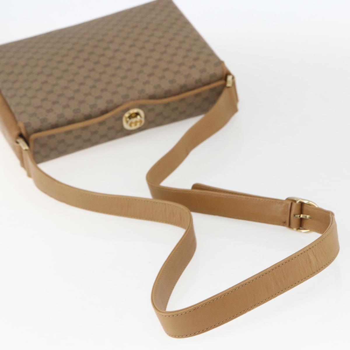 GUCCI Micro GG Supreme Shoulder Bag PVC Beige Gold 001 20 1368 Auth 156987