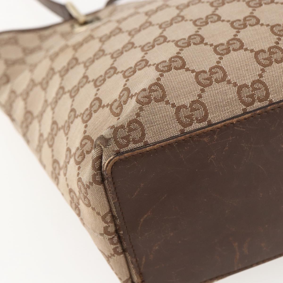 GUCCI GG Canvas Hand Bag Beige Gold 002 1099 Auth 156989
