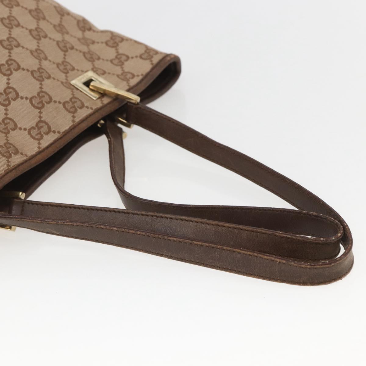 GUCCI GG Canvas Hand Bag Beige Gold 002 1099 Auth 156989