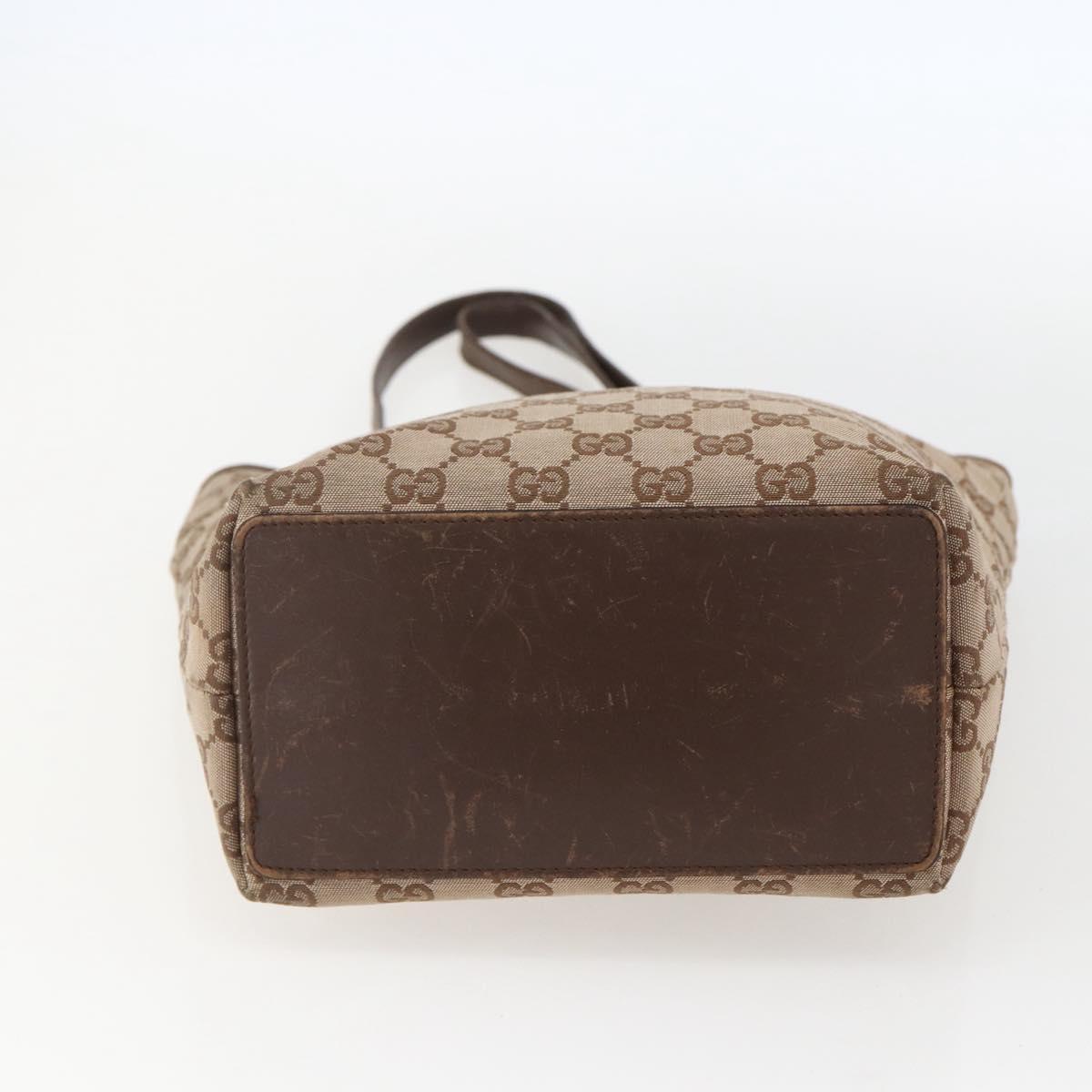 GUCCI GG Canvas Hand Bag Beige Gold 002 1099 Auth 156989