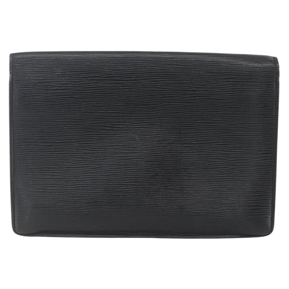 LOUIS VUITTON Epi Serie Dragonne Clutch Bag Black Noir M52612 LV Auth 156992