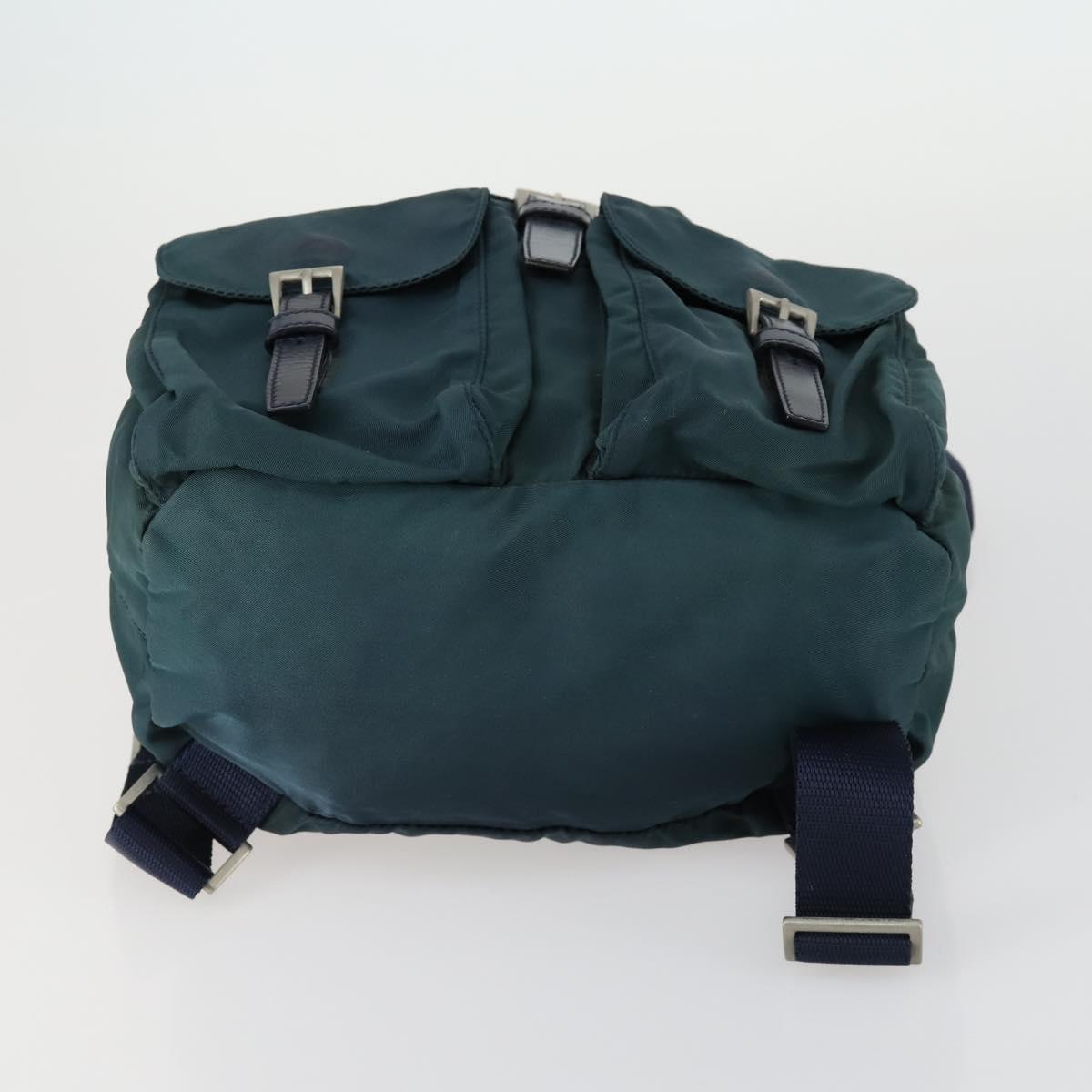 PRADA Backpack Nylon Green Silver Auth 157004