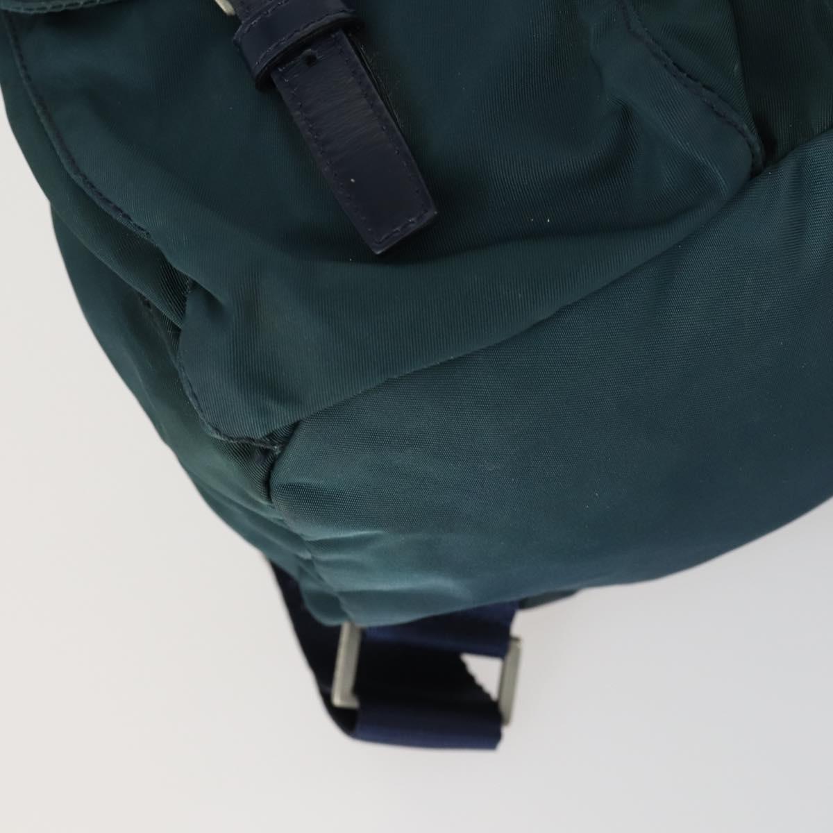 PRADA Backpack Nylon Green Silver Auth 157004