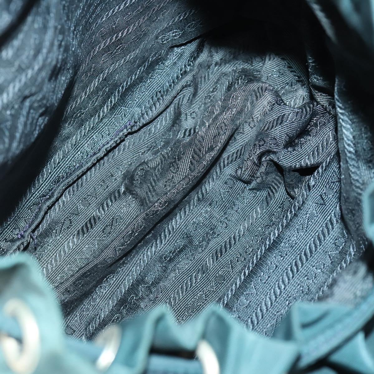 PRADA Backpack Nylon Green Silver Auth 157004