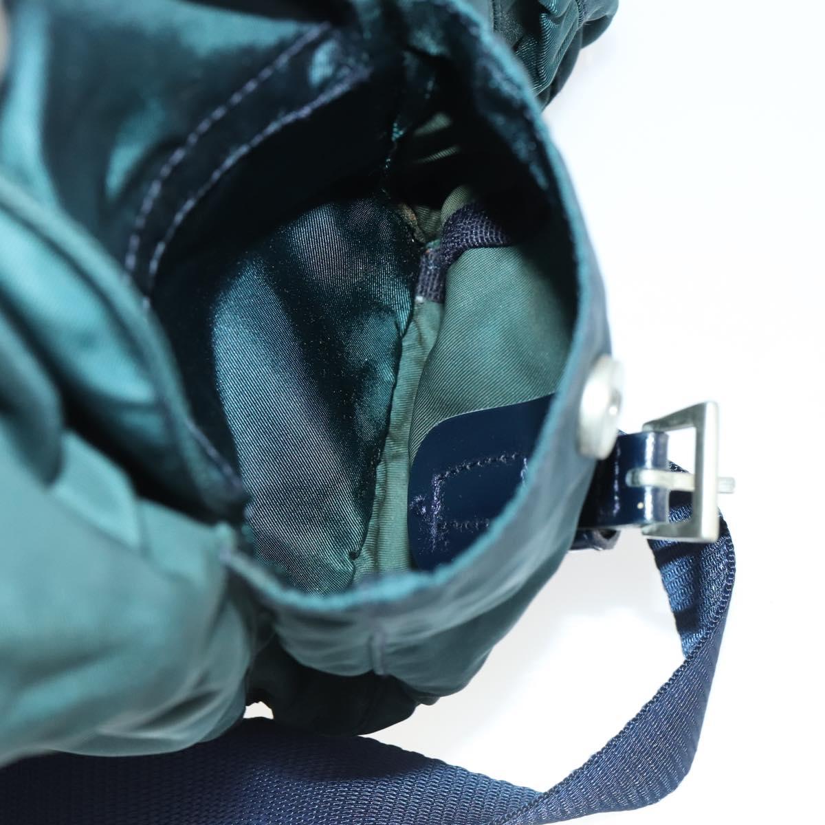 PRADA Backpack Nylon Green Silver Auth 157004