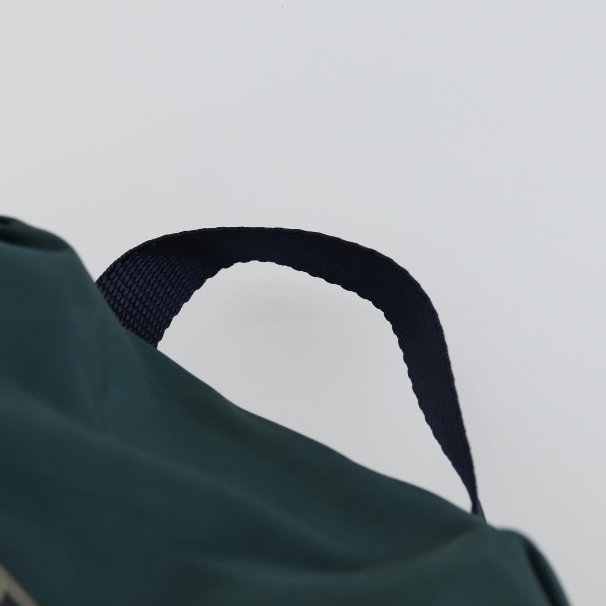 PRADA Backpack Nylon Green Silver Auth 157004