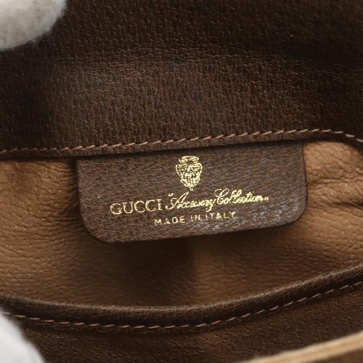 GUCCI GG Supreme Web Sherry Line Bag PVC Beige Gold 10 02 037 Auth 157006