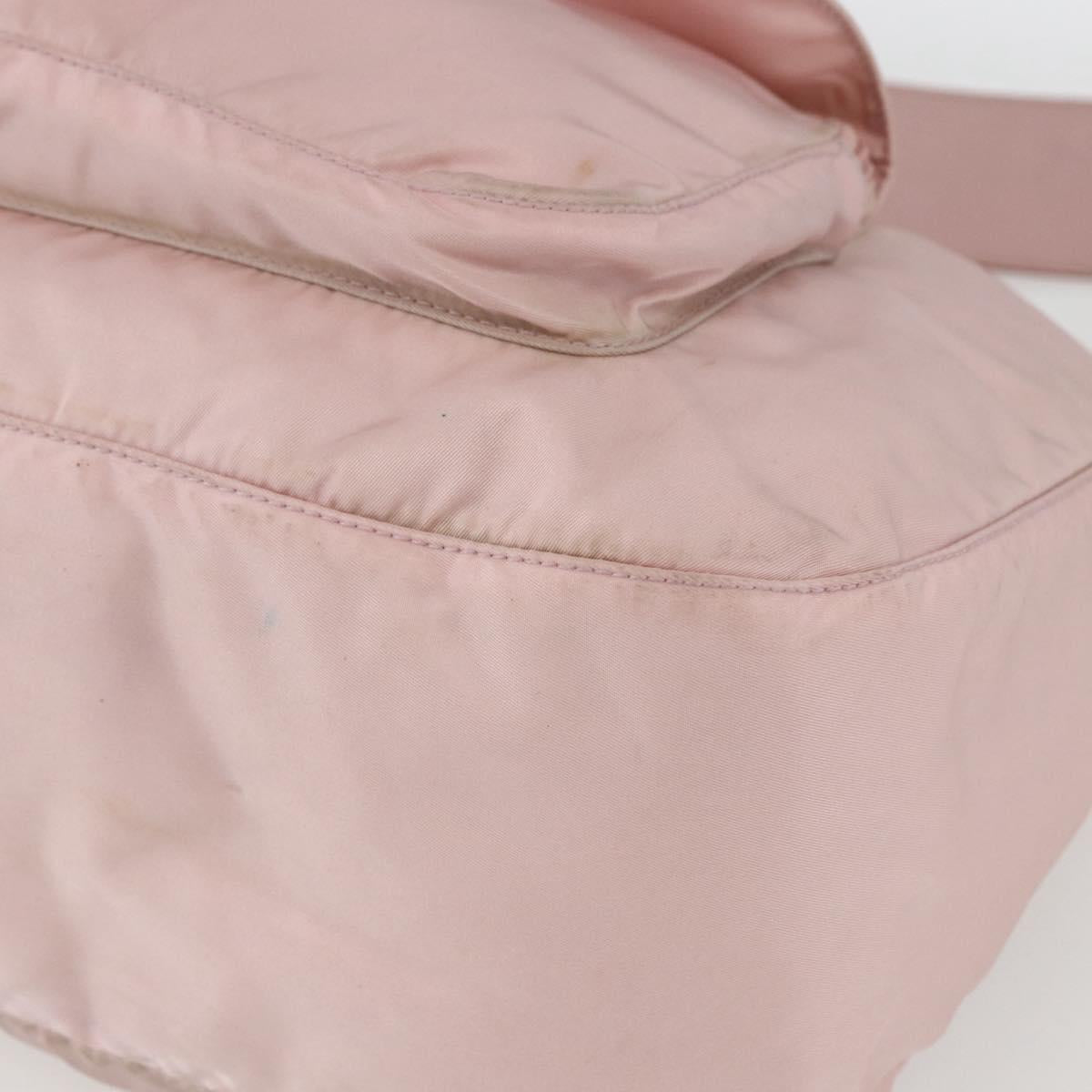 PRADA Shoulder Bag Nylon Pink Silver Auth 157013