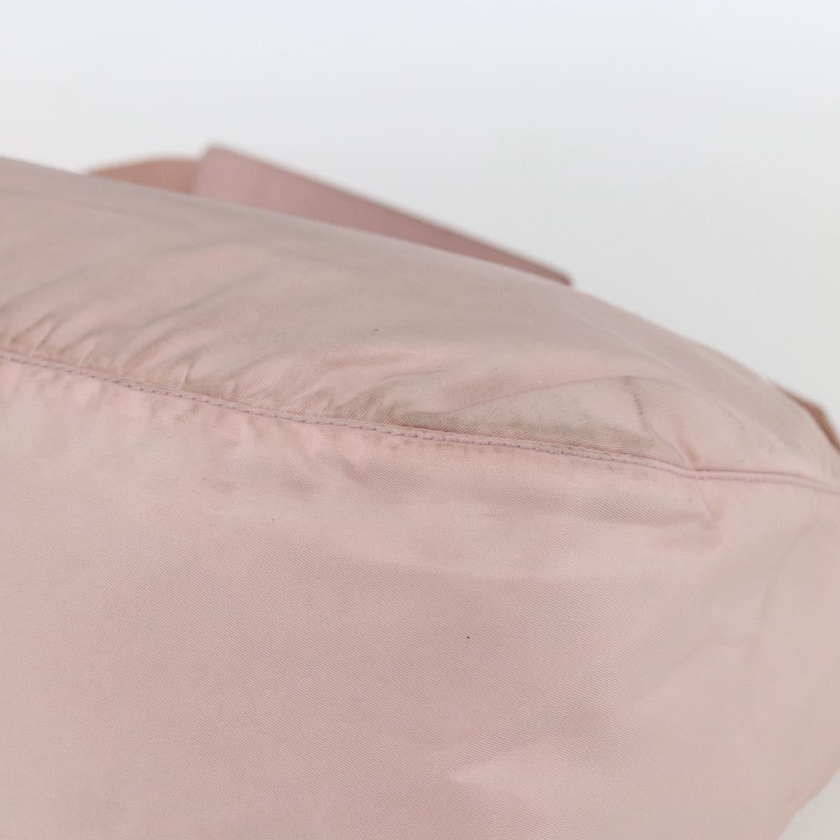 PRADA Shoulder Bag Nylon Pink Silver Auth 157013
