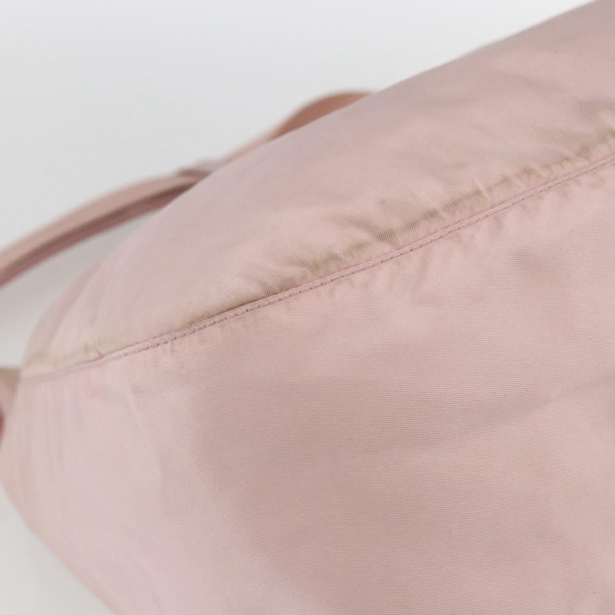 PRADA Shoulder Bag Nylon Pink Silver Auth 157013