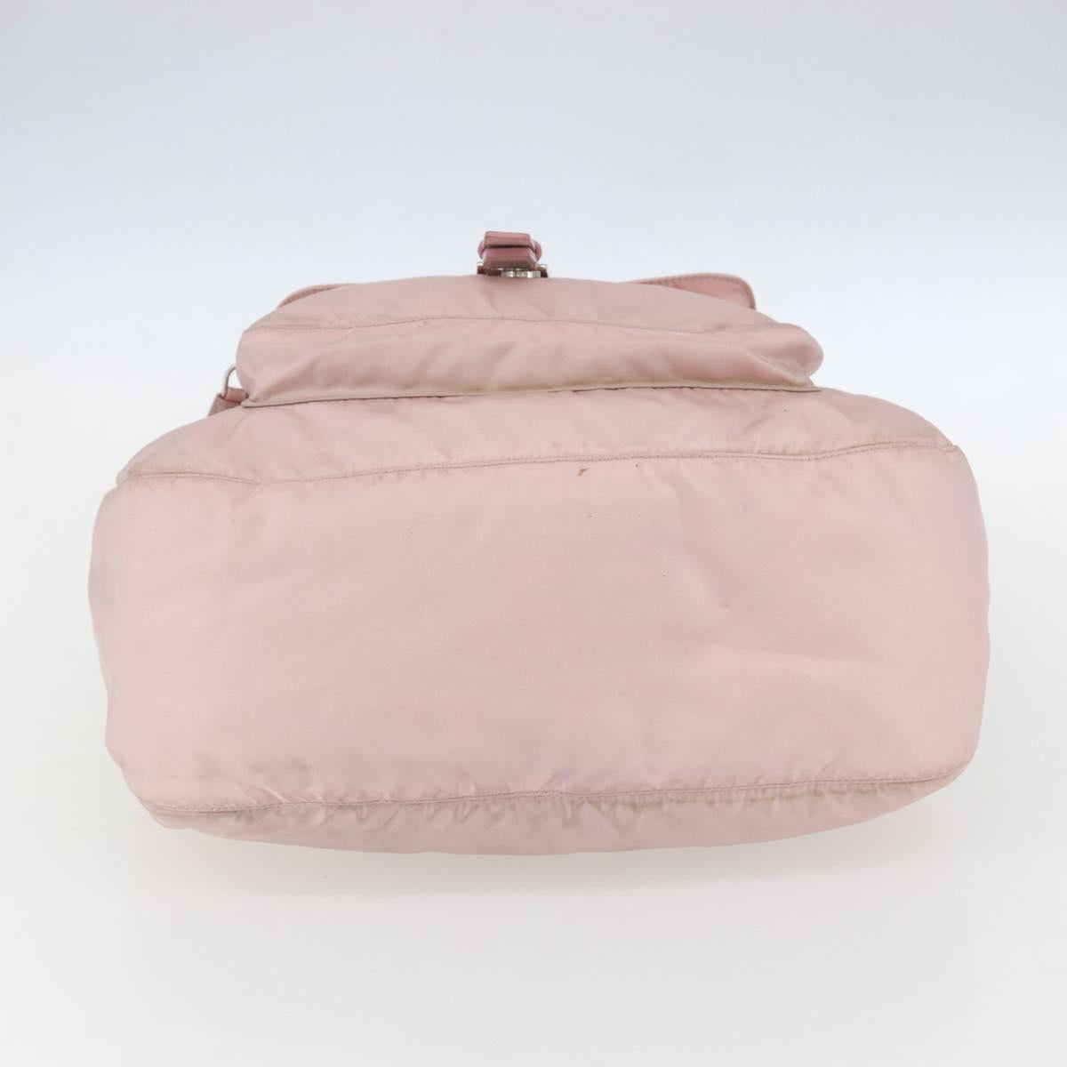 PRADA Shoulder Bag Nylon Pink Silver Auth 157013
