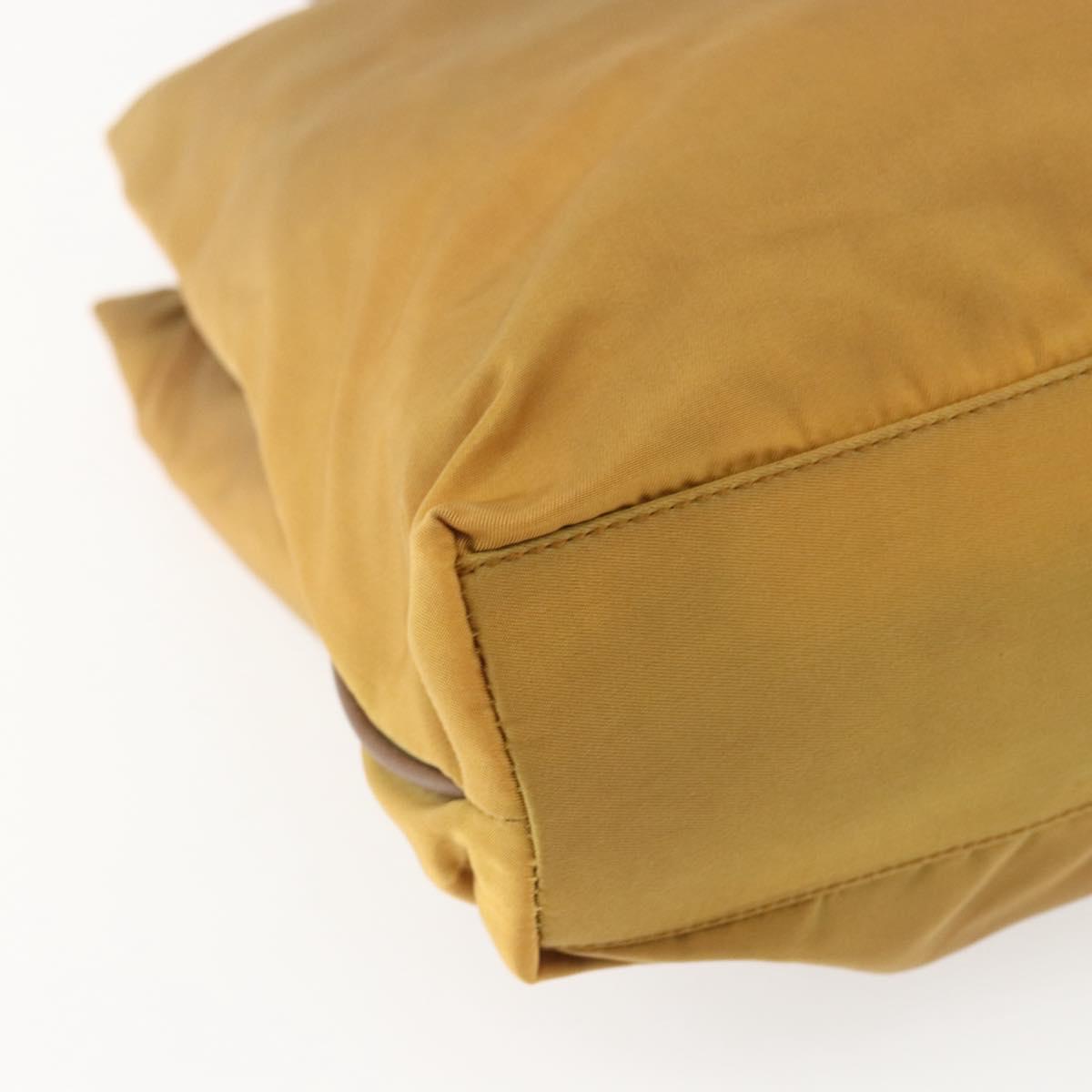 PRADA Tote Bag Nylon Yellow Silver Auth 157014