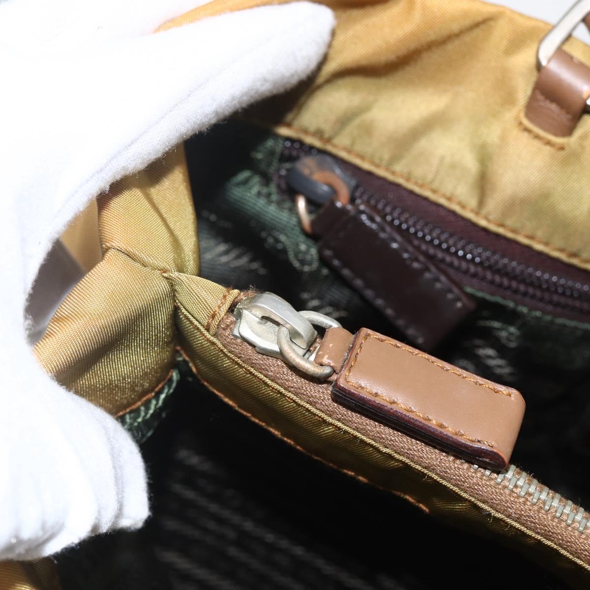 PRADA Tote Bag Nylon Yellow Silver Auth 157014