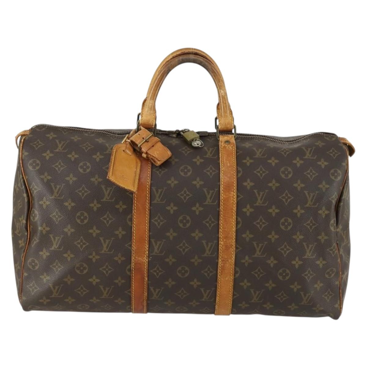 LOUIS VUITTON Monogram Keepall 50 Boston Bag M41426 LV Auth 157022