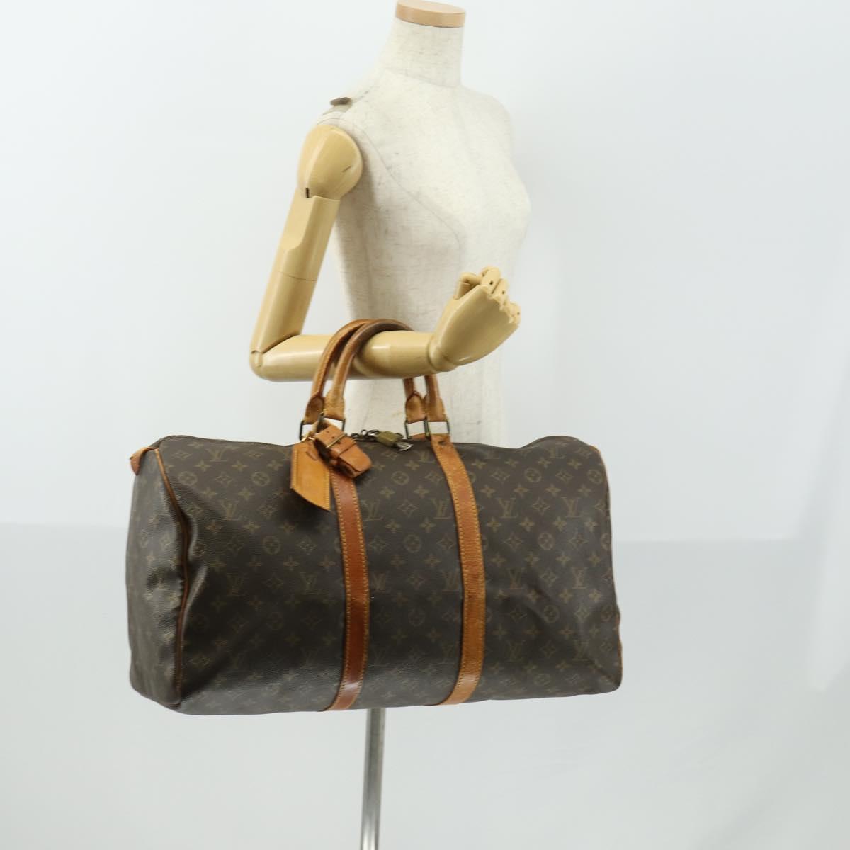 LOUIS VUITTON Monogram Keepall 50 Boston Bag M41426 LV Auth 157022