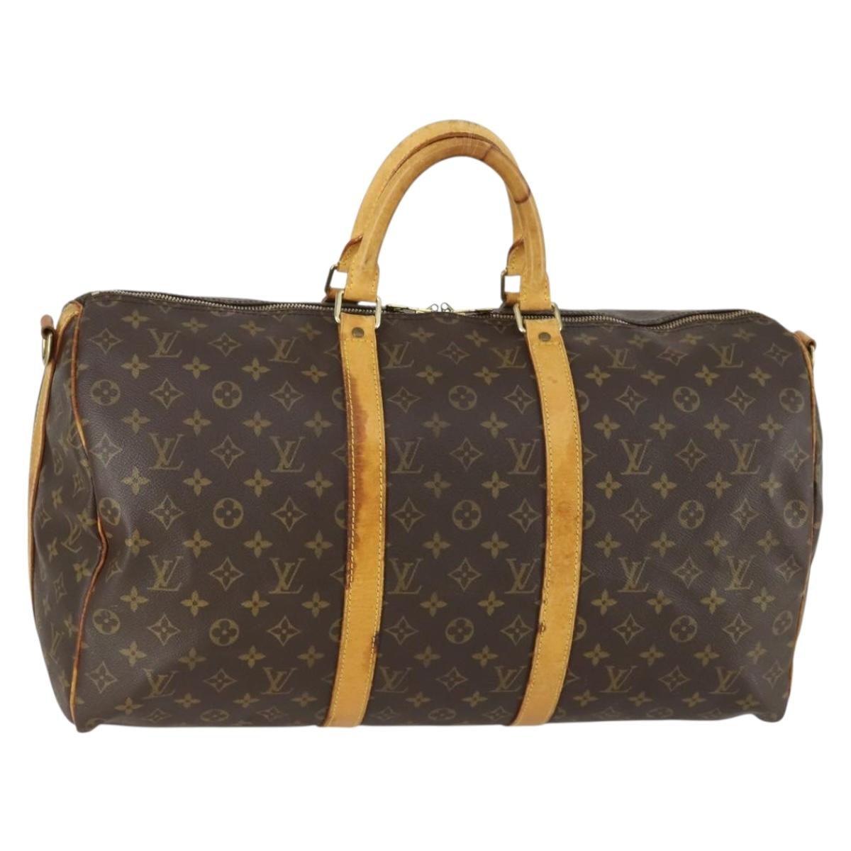 LOUIS VUITTON Monogram Keepall Bandouliere 50 Boston Bag M41416 LV Auth 157024