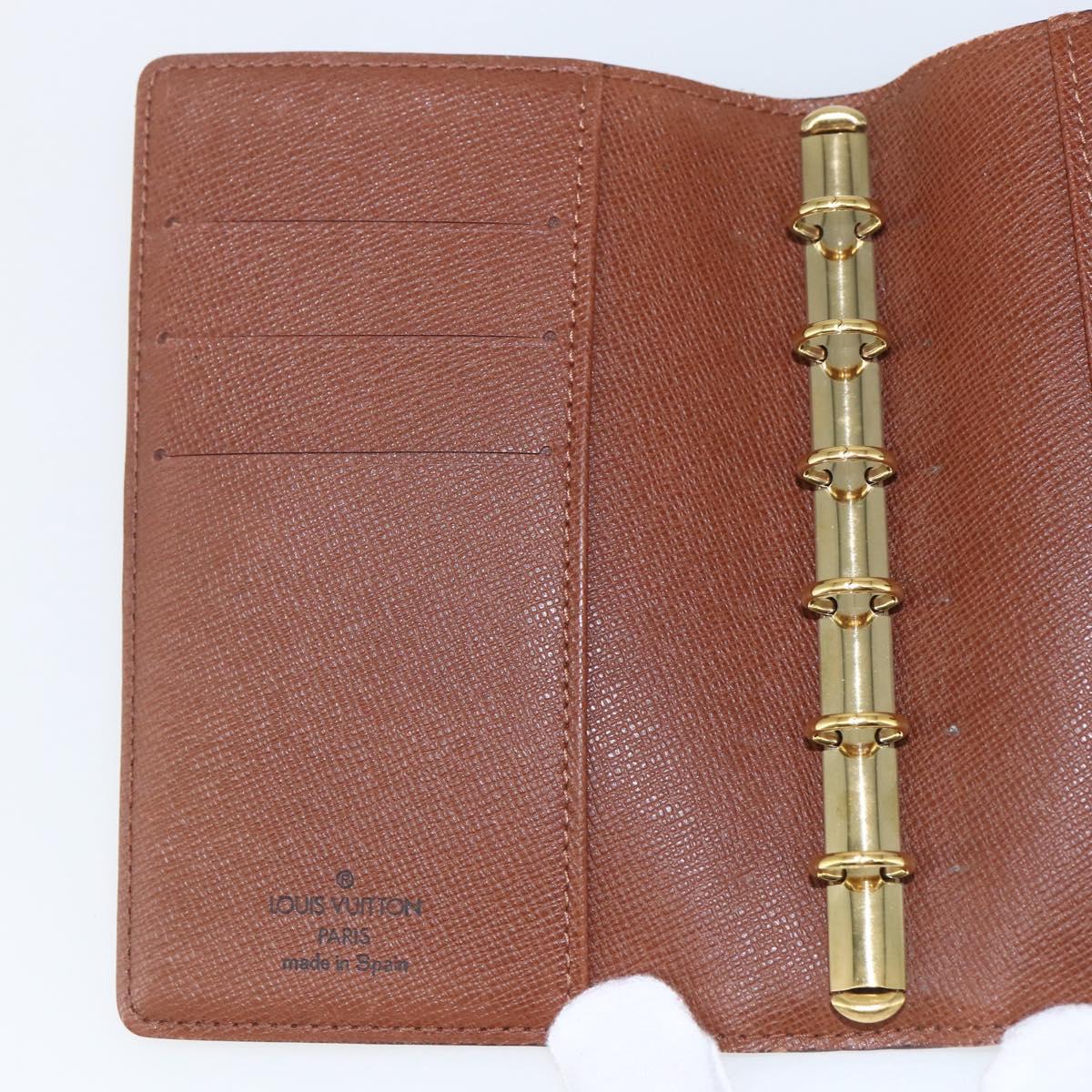 LOUIS VUITTON Monogram Agenda PM Day Planner Cover R20005 LV Auth 157043