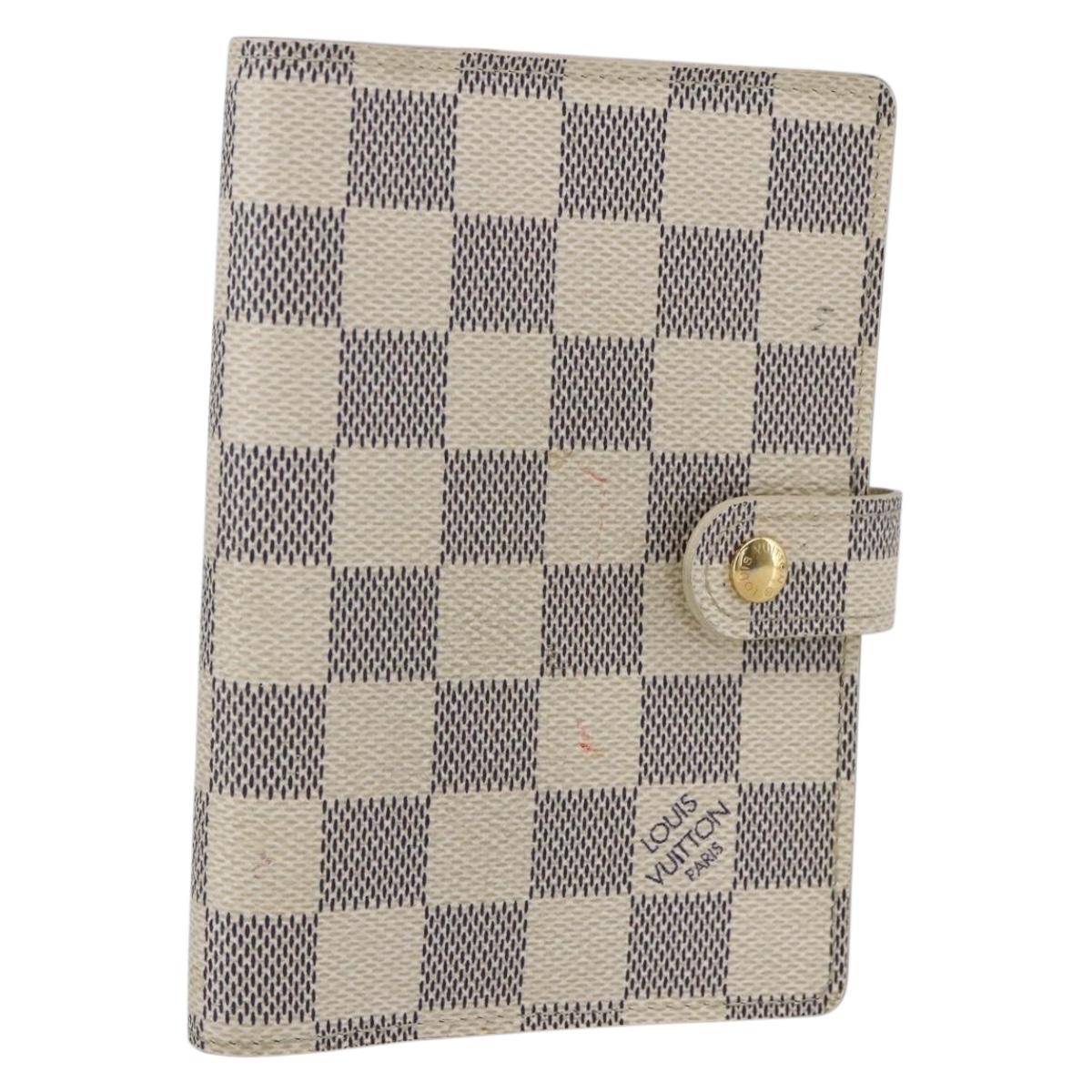 LOUIS VUITTON Damier Azur Agenda PM Day Planner Cover R20706 LV Auth 157046