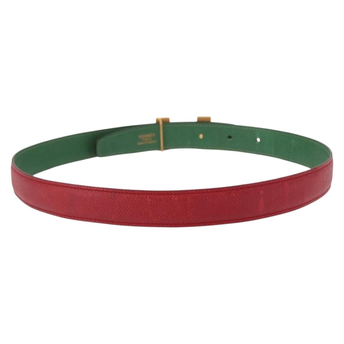 HERMES Constance Belt Leather 28.7"" Red Auth 157051