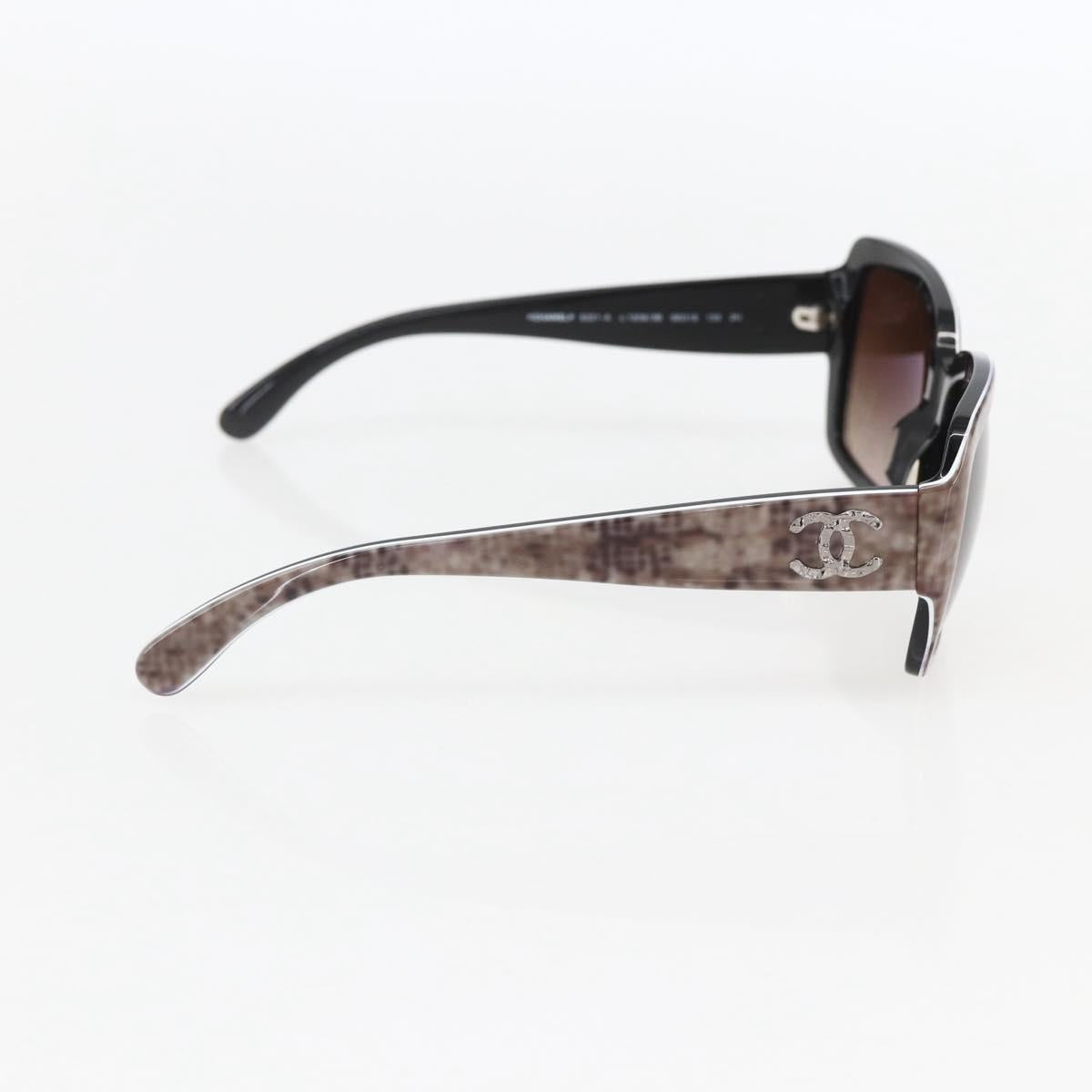 CHANEL COCO Mark Sunglasses plastic Beige CC Auth 157053