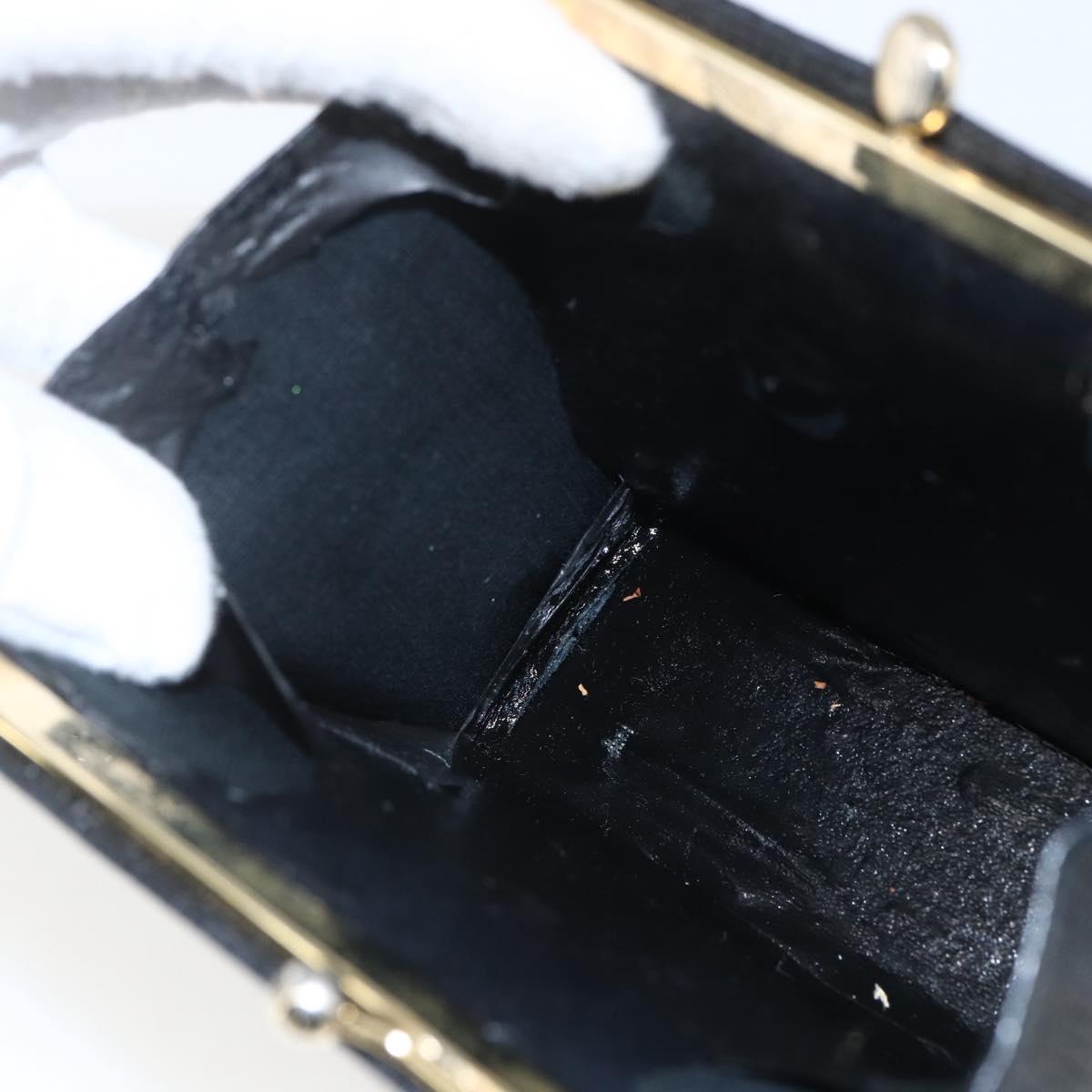 Salvatore Ferragamo Chain Vala Shoulder Bag Leather Black Gold Auth 157062